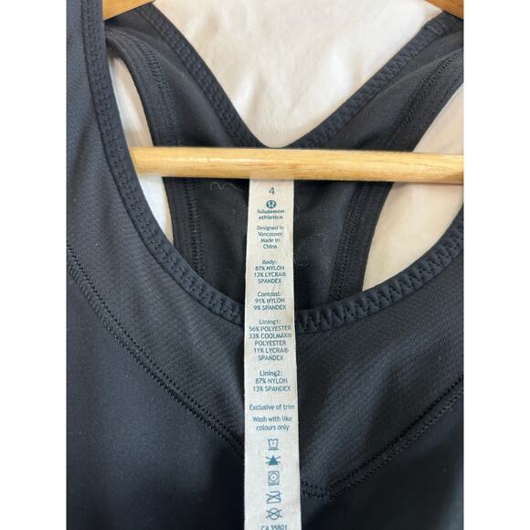 Lululemon Tone It Tank Cutout Mesh Built-In Bra Light Luxtreme Black Size 4 - Picture 6 of 6